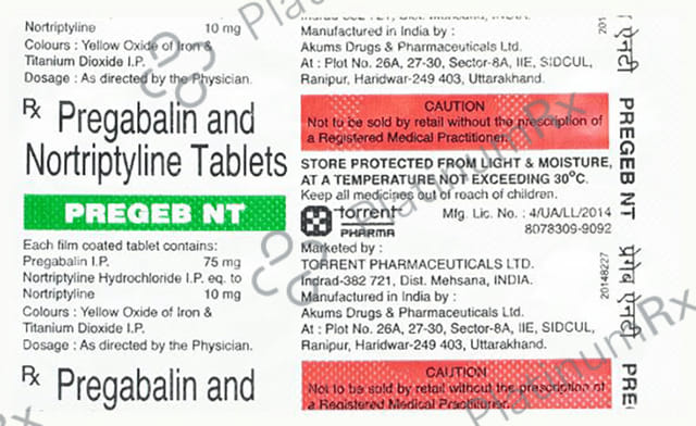 Pregeb NT 75mg/10mg Tablet 10s