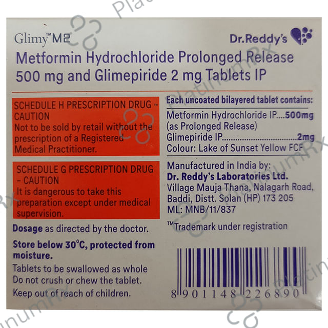 Glimy M 2 2/500mg Tablet PR 15s