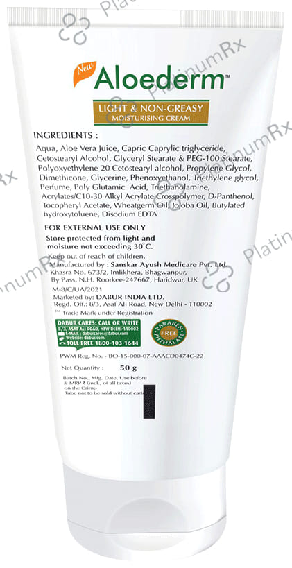 New Aloederm Light & Non-Greasy Cream