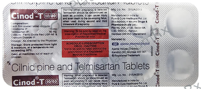 Cinod T 80/10mg Tablet 10s