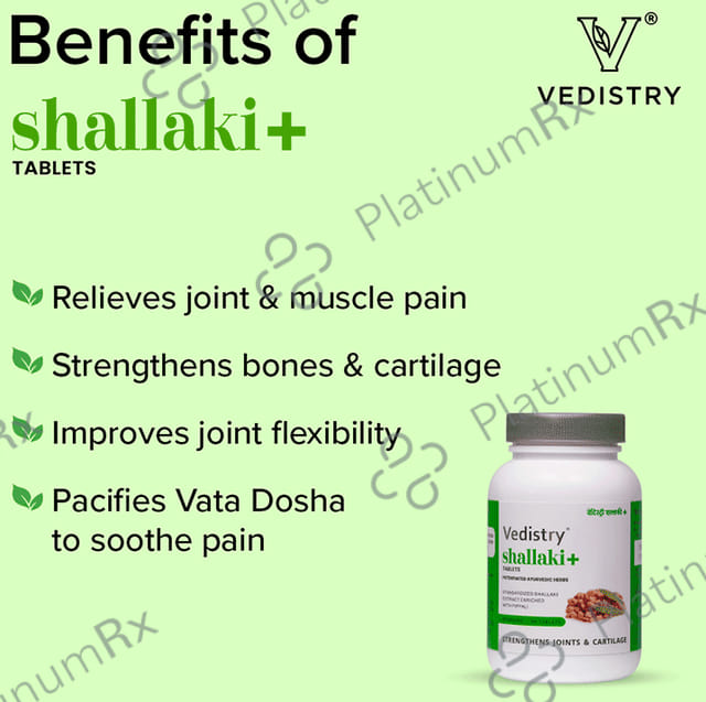 Vedistry Shallaki+ Tablet for Joint Pain & Bone Health