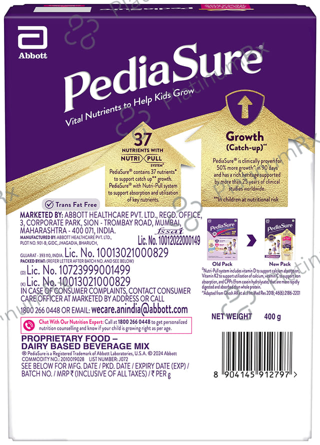 PediaSure Zero Sucrose Drink Kids Grow Vanilla Flavour Powder 400gm