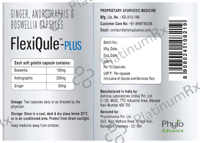 Flexiqule Plus Capsule For Osteo- Arthritis & Joint Pain