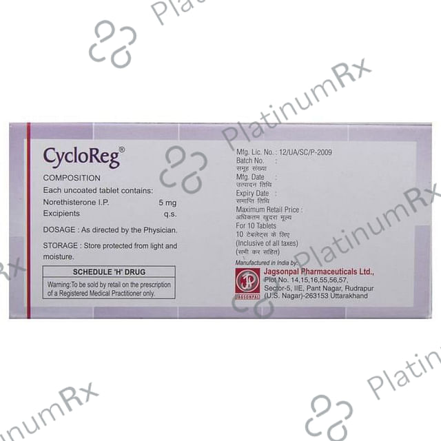 Cycloreg 5mg Tablet 10s