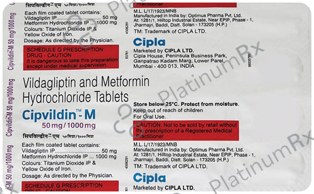 Cipvildin M 1000/50mg Tablet 15s