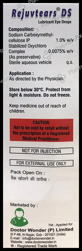 Rejuvtears DS Lubricant Eye Drop