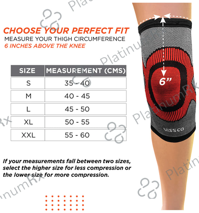 Vissco 3D Knee Cap,Knee Support for Pain Relief, Knee Injury Small