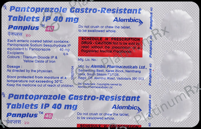 Panplus 40mg Tablet 15s