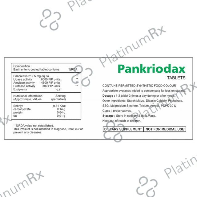 Pankriodax Tablet