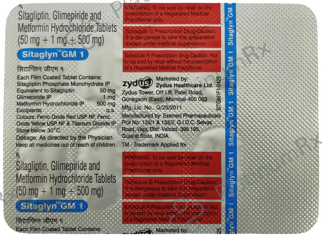 Sitaglyn GM 1/50/500mg Tablet 10s