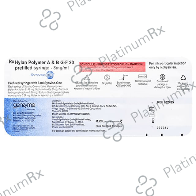 Synvisc Hylan GF 20mg Injection 2ml