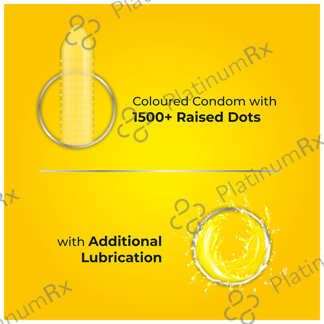 Skore Flavored Dotted & Coloured Banana Flavour Condoms 10s