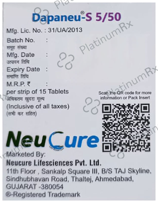Dapaneu-S 5mg/50mg Tablet