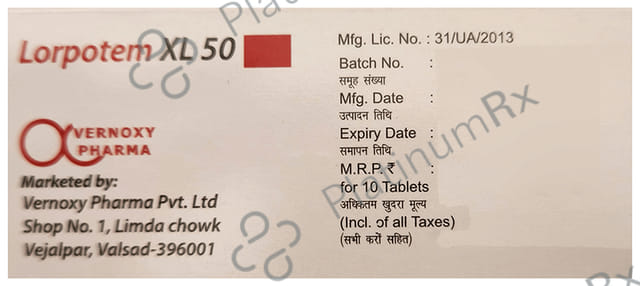 Lorpotem XL 50mg Tablet 10s