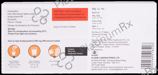 Quicnac 600mg Effervescent Tablet Orange Sugar Free 10s
