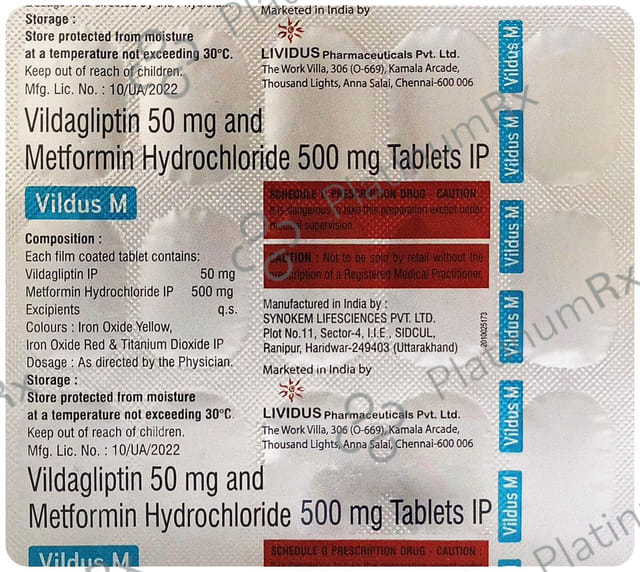 Vildus M 500/50mg Tablet 15s