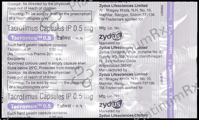 Tacromus 0.5mg Capsule 10s
