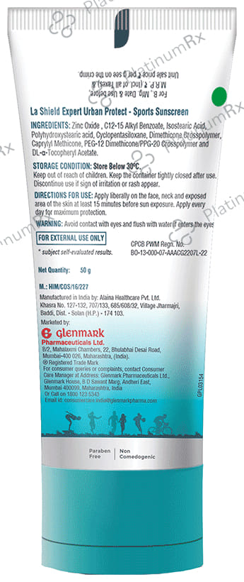 La Shield Mineral Sports Sunscreen SPF 50 Gel 50gm