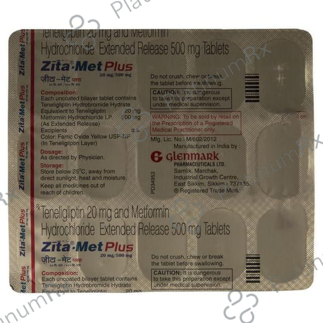 Zita Met Plus 500/20mg Tablet ER 15s
