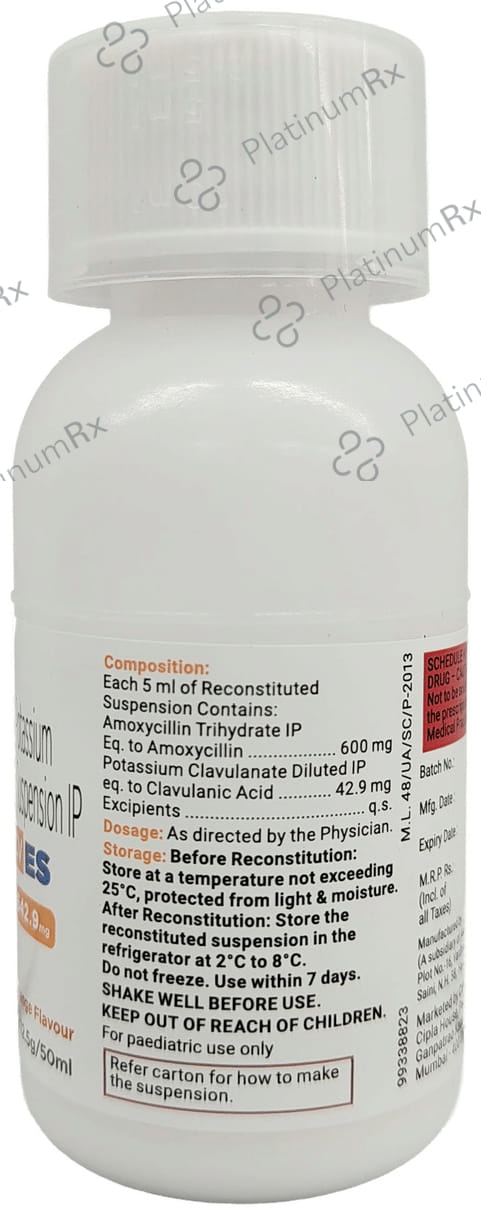 Novamox CV ES 600/42.9mg Oral Suspension Orange 50ml