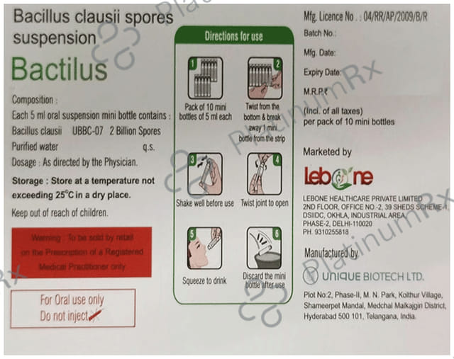 Bactilus 2B Oral Suspension 5ml