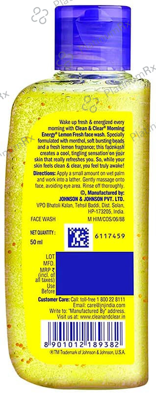 Clean & Clear Morning Energy Lemon Fresh Face Wash 50 ml
