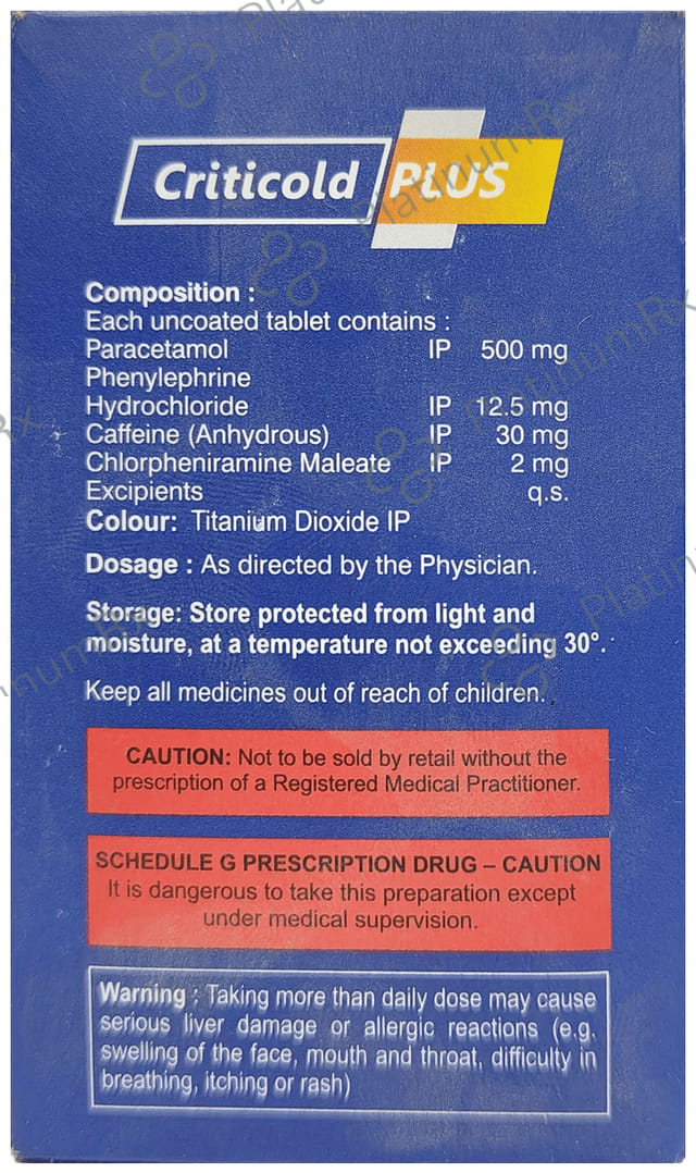 Criticold Plus Tablet 30/ 2/500/12.5