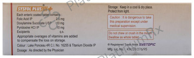 Sysfol Plus 10/2500mcg/10mg Tablet 10s