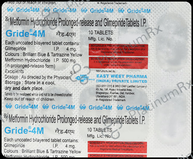 Gride M 4mg/500mg Tablet PR
