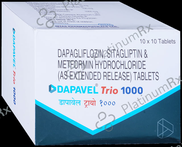 Dapavel Trio 10/1000/100mg Tablet ER 10s