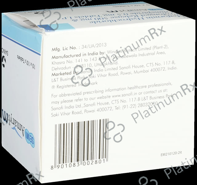 Semi Amaryl M 0.5/500mg Tablet PR 10s