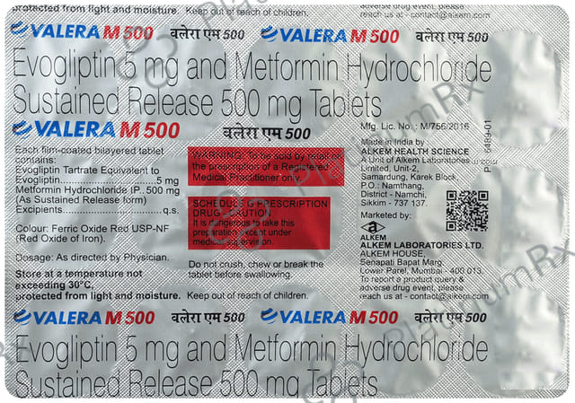 Valera M 5/500mg Tablet SR 15s