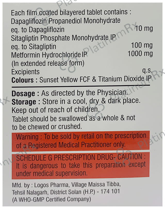 Sitabest Trio 1000/100/10mg Tablet 10s