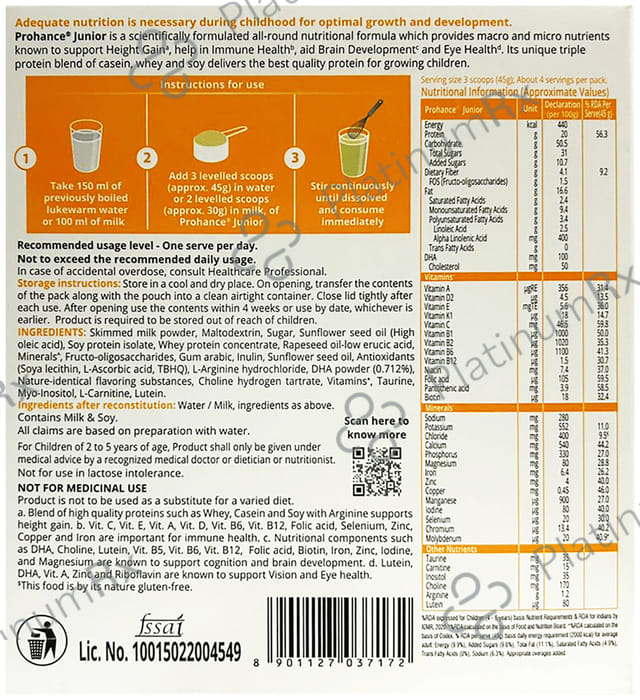 Prohance Junior Refill Vanilla Flavour Powder 200gm