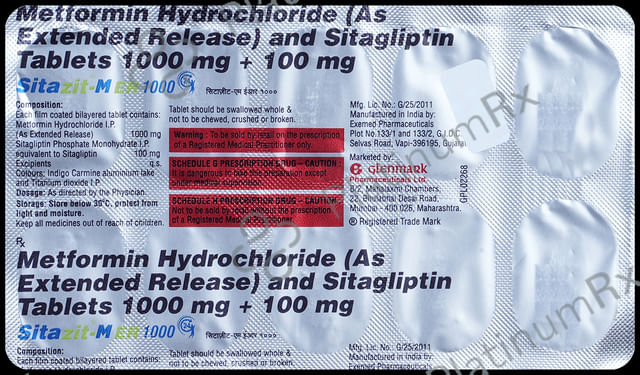 Sitazit M ER 1000/100mg Tablet 10s