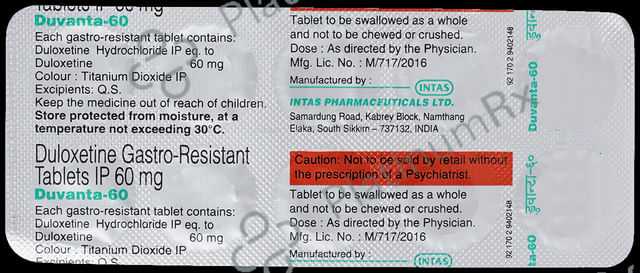 Duvanta 60mg Tablet 10s