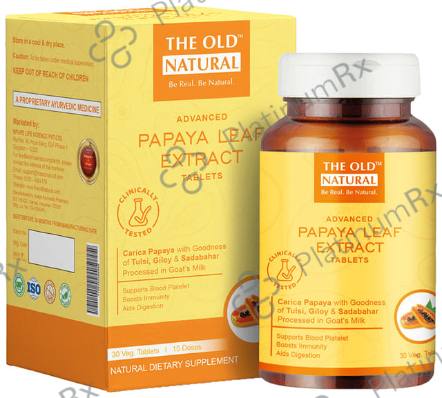 The Old Natural Advanced Papaya Leaf Extract Veg Tablet