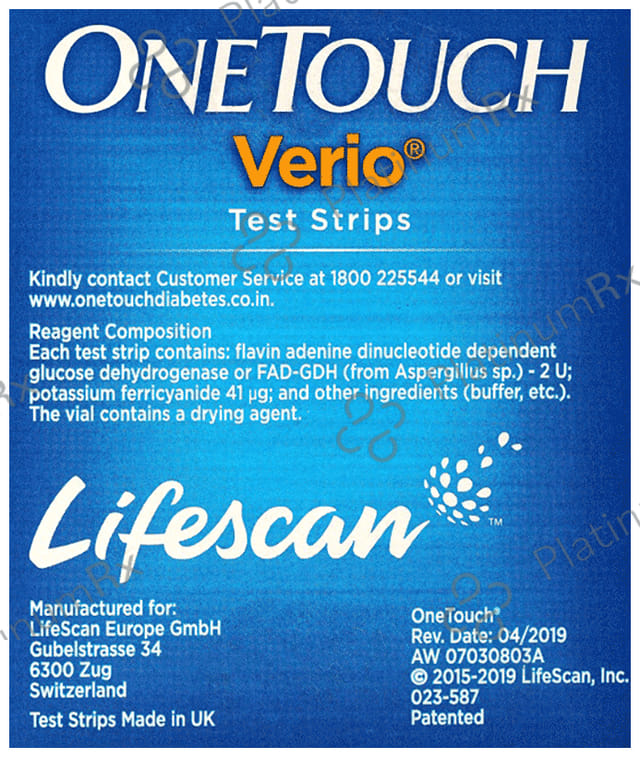 OneTouch Verio Test Strip Test 25s