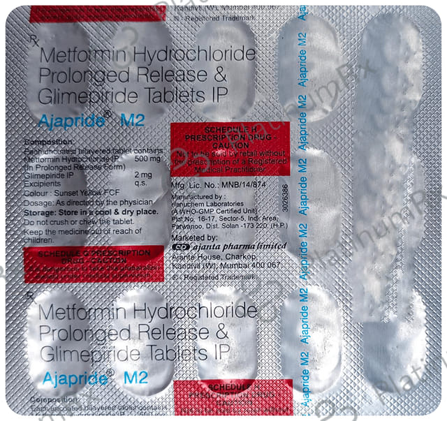 Ajapride M 2/500mg Tablet PR 15s