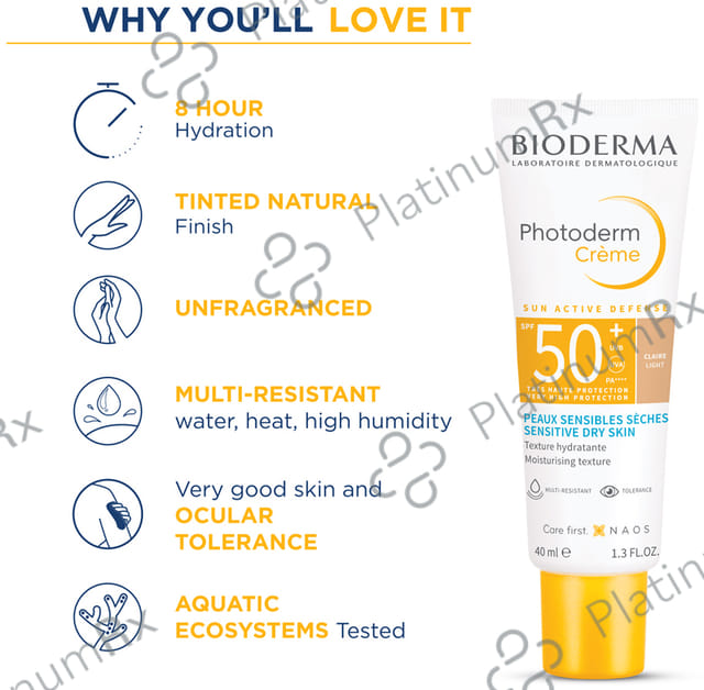 Bioderma Photoderm Creme Claire Light Spf 50+ Sunscreen 40ml