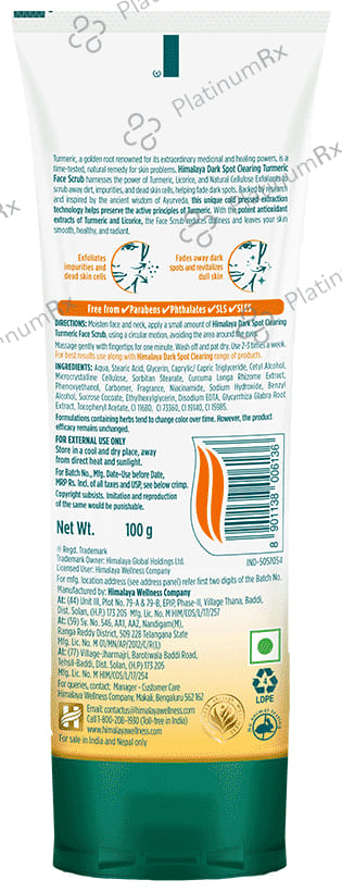 Himalaya Dark Spot Clearing Face Scrub Turmeric 100 gm