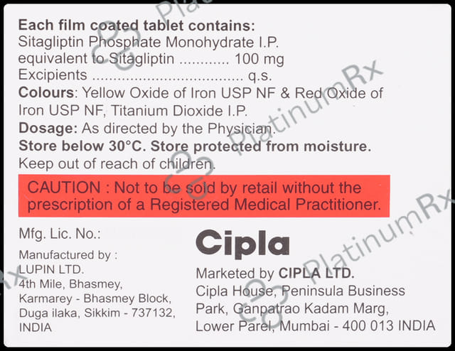 Sitacip 100mg Tablet 10s