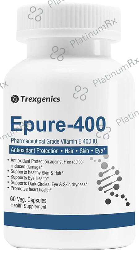 Trexgenics Epure Vitamin E 400mg Veg Capsule 60s
