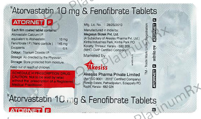 Atornet F 10/145mg Tablet 10s