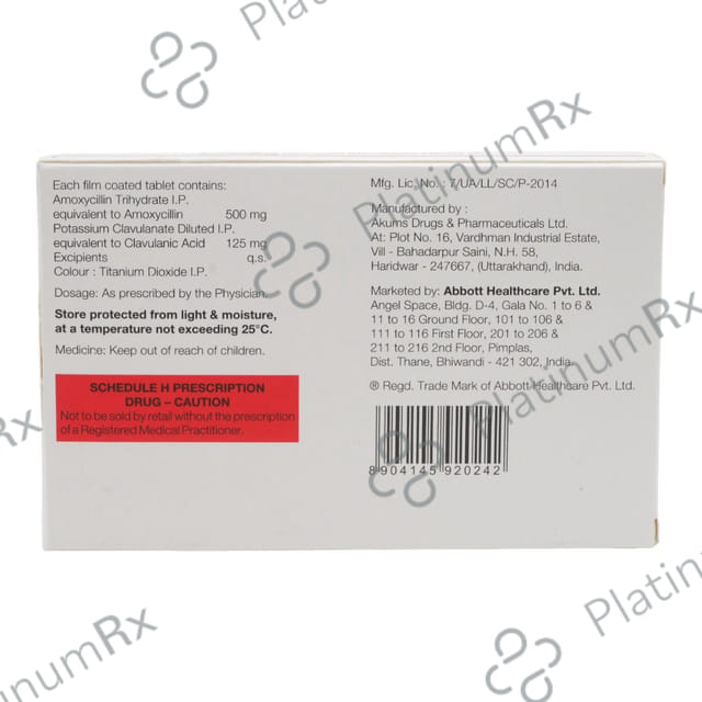 Megamox CV 500/125mg Tablet 10s