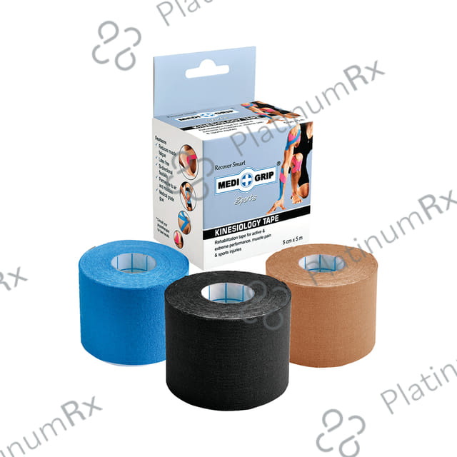 Medigrip Sports Kinesiology Tape 5cm x 5m Blue, Black & Brown