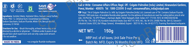 Colgate Maxfresh Peppermint Ice Blue Gel Toothpaste 150gm