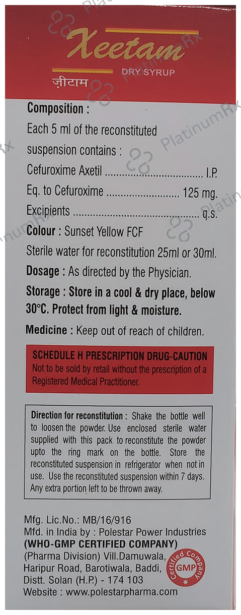 Xeetam 125mg Dry Syrup