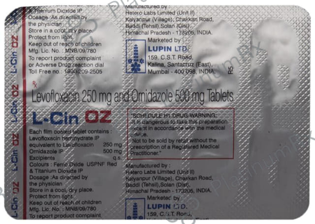 L Cin OZ 250/500mg Tablet 10s