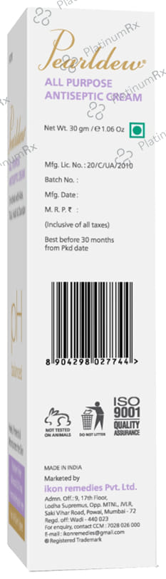 Pearldew pH Balanced All Purpose Antiseptic Cream (30gm Each) 4 Tubes